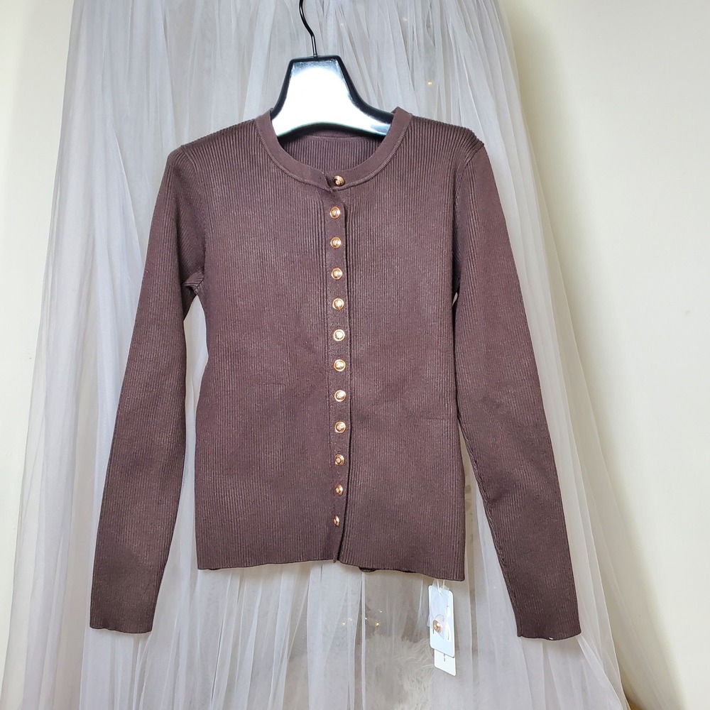 Commense Knit Ribbed Button Down Sweater Cardigan… - image 2